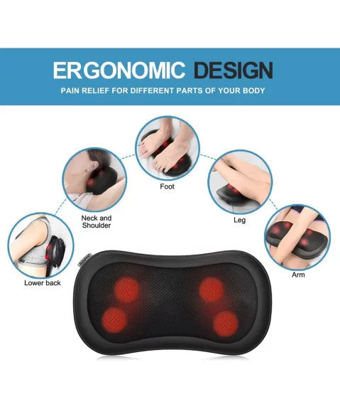 Naipo Neck Pillow Massager Shiatsu Deep Kneading Massage with Heat for  Relieving Back Neck and Shoulder Pain: Buy Online at Best Price in Egypt -  Souq is now