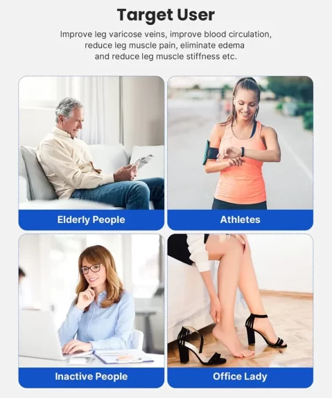 RENPHO Leg Massager for Circulation and Relaxation, Foot and Calf Massager Machine with 5 Modes 4 Intensities