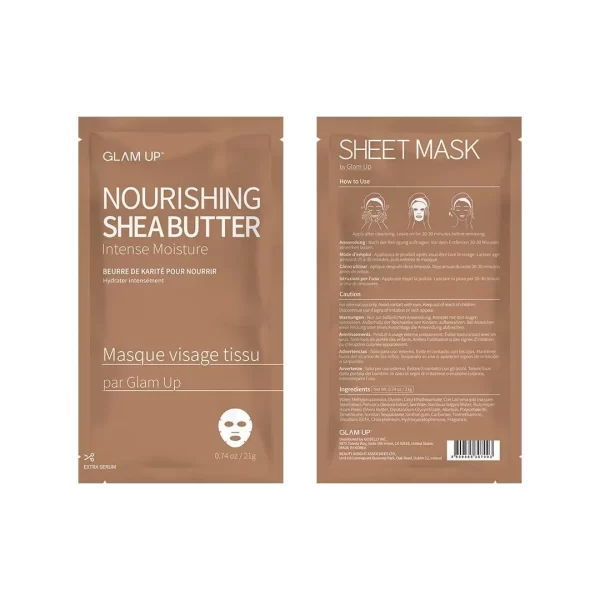 GLAM UP Sheet Mask Nourishing Shea Butter (10 Sheets) - Intense Moisture