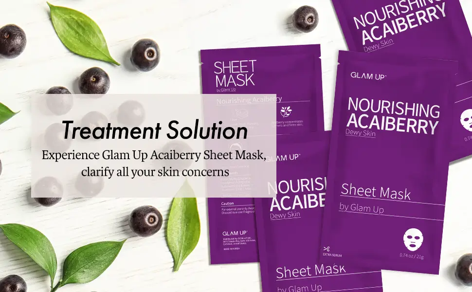 GLAM UP Sheet Mask Nourishing AcaiBerry (10 sheets)