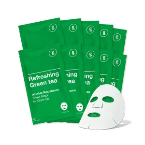 GLAM UP Sheet mask Refreshing Green Tea (10 sheets)