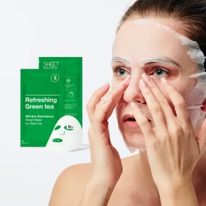 GLAM UP Sheet mask Refreshing Green Tea (10 sheets)