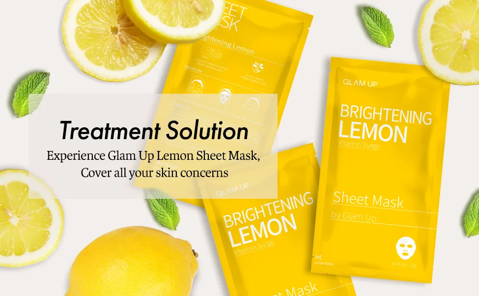 GLAM UP Sheet Mask Brightening Lemon (10 sheets)