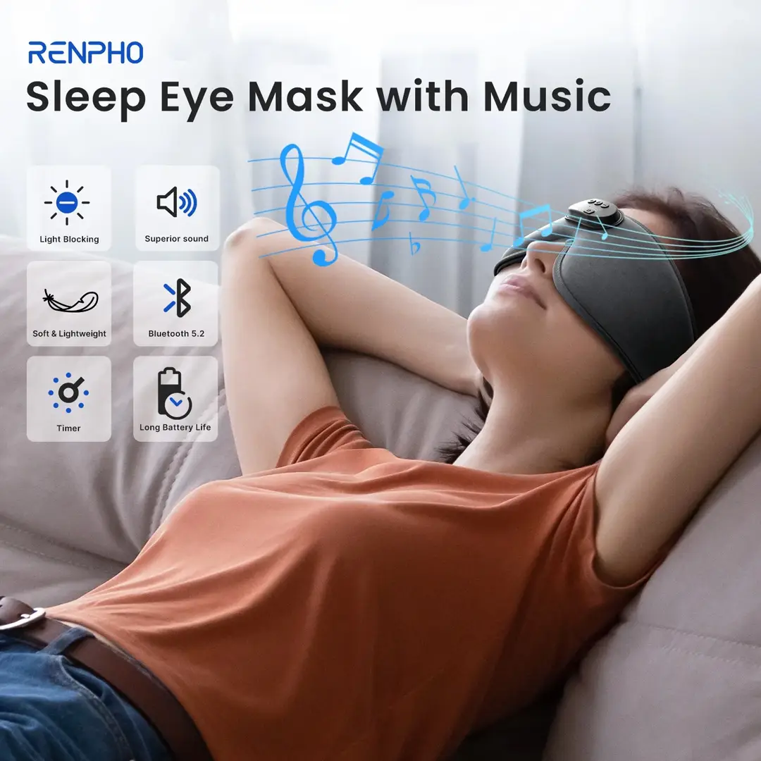 RENPHO Sleep Headphones Sleep Mask with Bluetooth Headphones