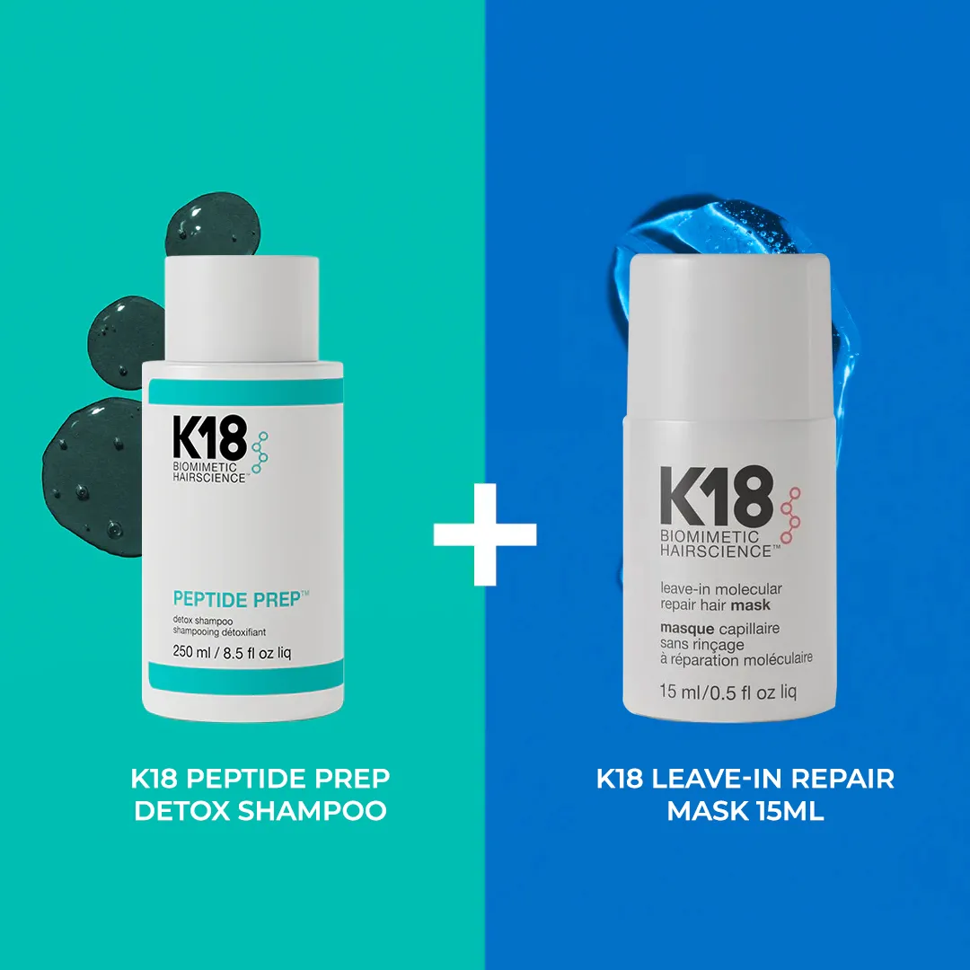 K18 Biomimetic Hairscience Peptide Prep Detox Shampoo and Hair Mask Duo