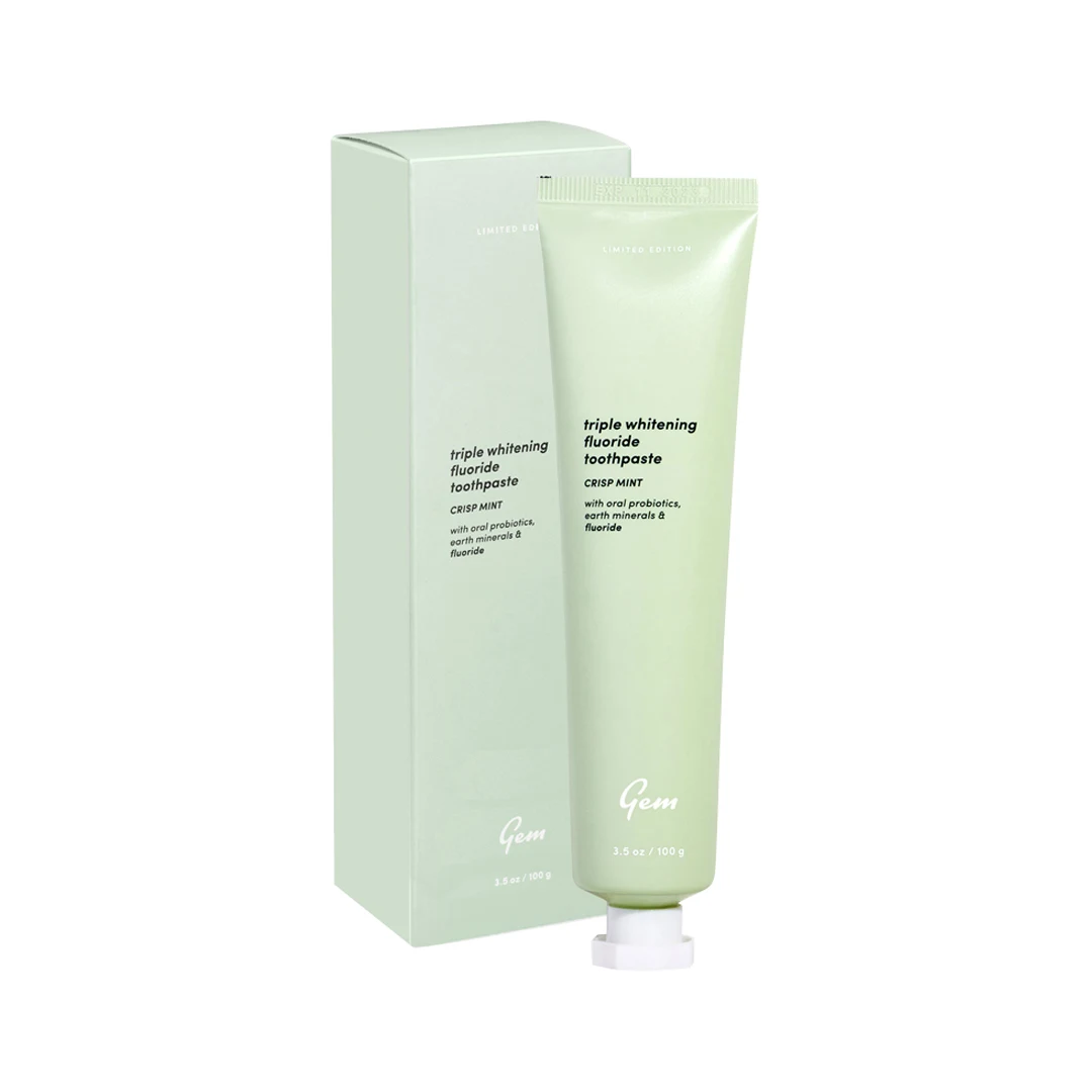 GEM Triple Whitening Toothpaste 100g - Fluoride Mint