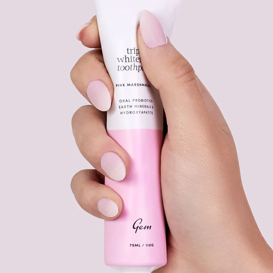 GEM Triple Whitening Toothpaste 100g - Pink Marshmallow