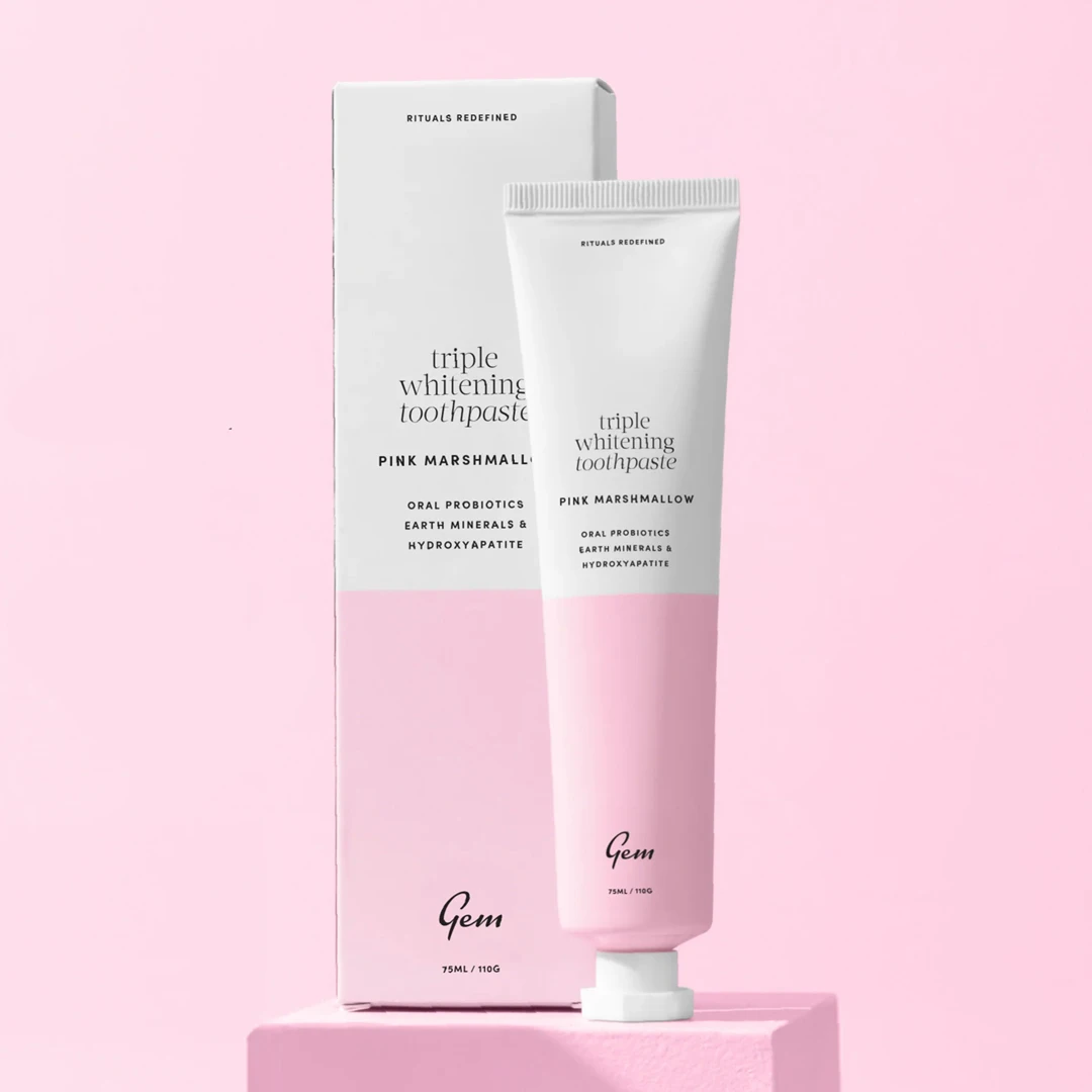 GEM Triple Whitening Toothpaste 100g - Pink Marshmallow