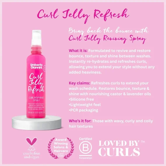 UMBERTO GIANNINI Curl Jelly Refresh Curl Reviving Spray 250ml