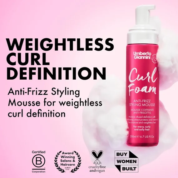 UMBERTO GIANNINI Curl Foam Anti-Frizz Styling Mousse 200ml